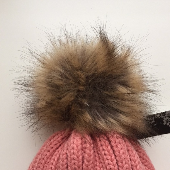 NWT Pink Toque - Faux Fur Pom Pom (imperfect) - Picture 8 of 14